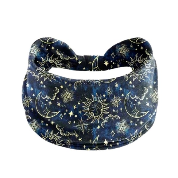 Boheme Accessories - Luna Deep Blue Bohemian Headband Wide Boho Style Hair Accessories Celestial